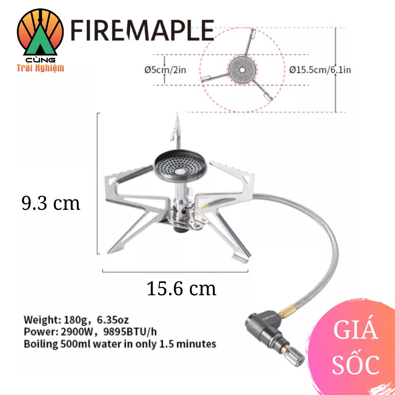 Bếp Gas Điều Chỉnh Áp Suất Polaris Fire Maple FMS-Pol01 Nhỏ Gọn Chuyên Dụng Cho Du Lịch, Dã Ngoại Cắm Trại