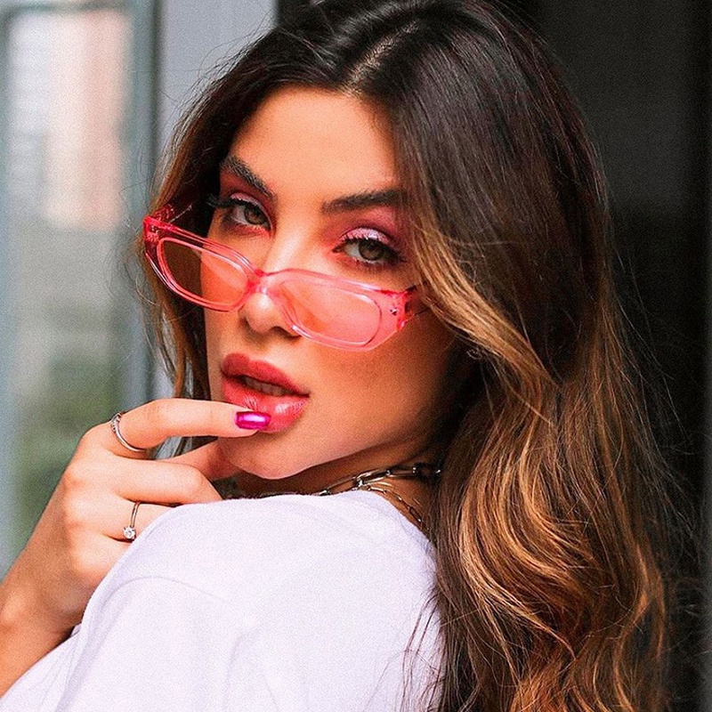 Kính Mát Hình Chữ Nhật Chống Tia UV400 Màu Sắc Ngọt Ngào Thời Trang Cho Nữ