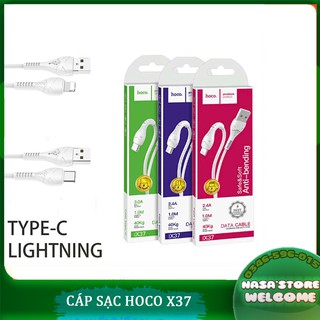 Cáp Sạc Nhanh Ho-co X 37 Đầu Lightling I-phone Sam-sung Type C...