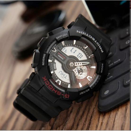 Đồng hồ Nam G-Shock Casio dây nhựa kim-điện tử GA-110-1ADR Chính hãng Casio Anh Khuê