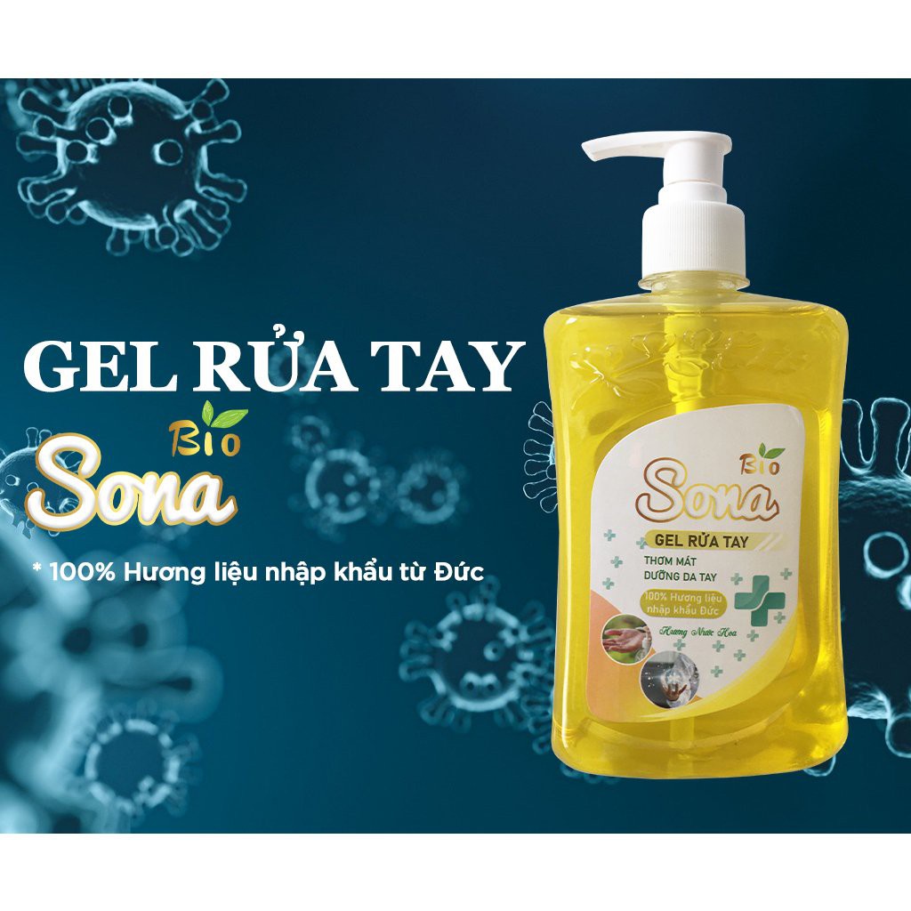 Nước rửa tay diệt khuẩn Sona 500ml sát khuẩn hương hoa cỏ