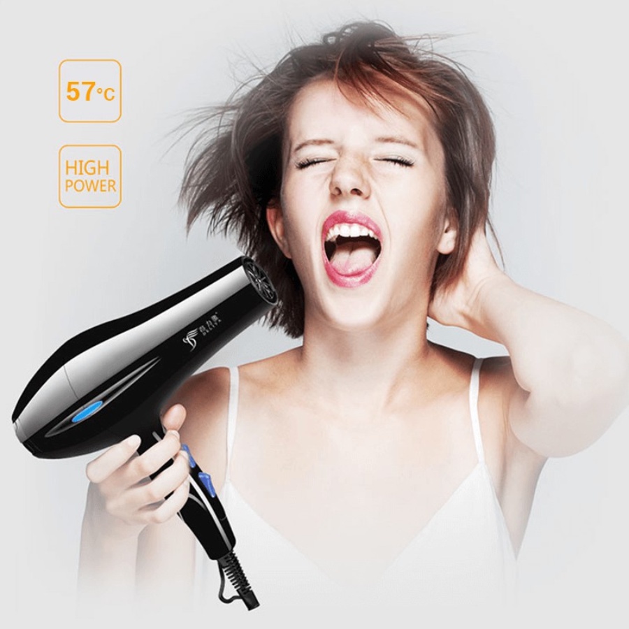 Máy Sấy Tóc 2 Chiều Nóng Lạnh Deliya Công Sất Cao 2200W, Tặng Kèm Bộ Phụ Kiện 5 Món Cao Cấp