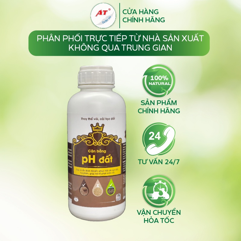 Chế phẩm sinh học thay vôi nâng pH đất, cải tạo phục hồi rễ, hạ phèn trong đất - Cân bằng pH 500ml