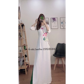 Áo dài lụa thêu (ảnh thật)