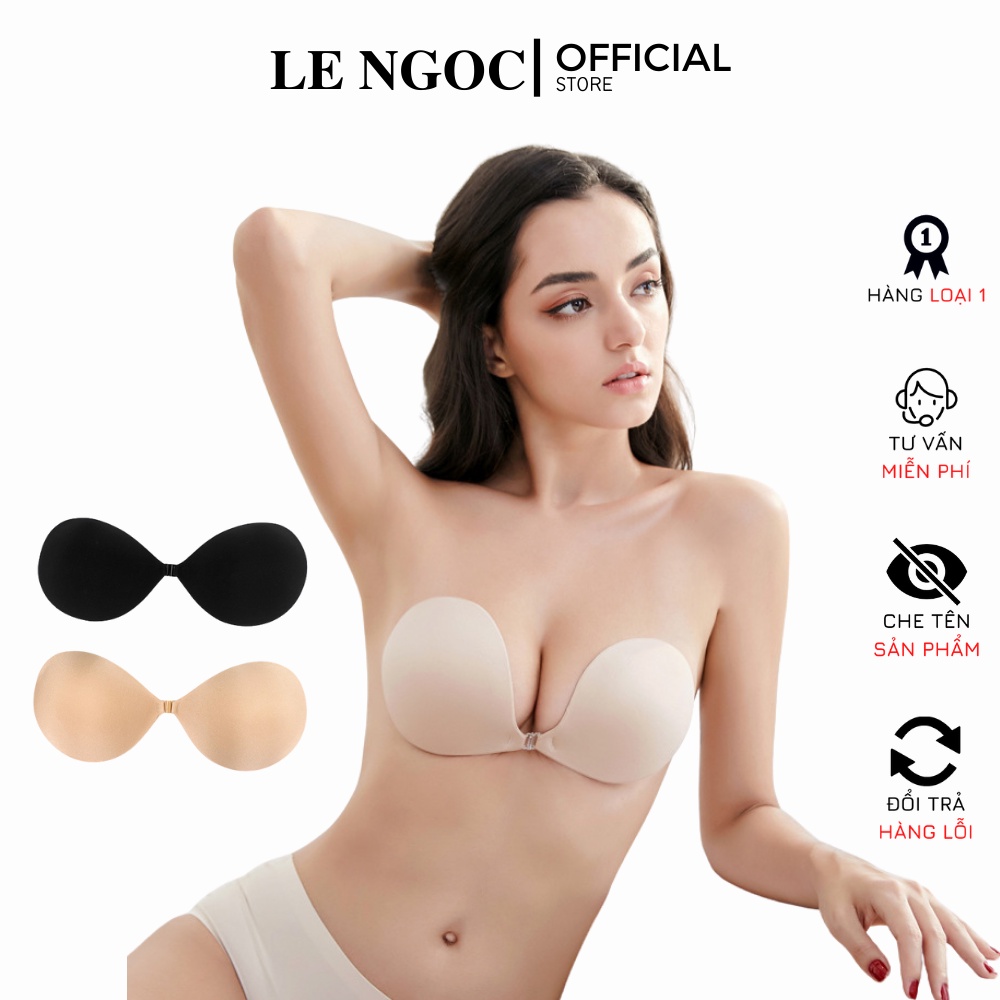 Áo ngực dán cài trước dày 4cm, Miếng dán ngực thiết kế hình vỏ sò độc đáo nâng ngực tạo khe quyến rũ Lê Ngọc 001