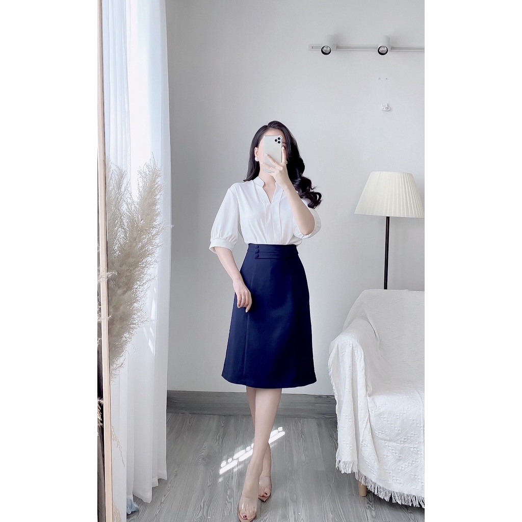 Áo Sơ Mi Công Sở Xẻ Ngực Cổ Tàu Zym's House - K68