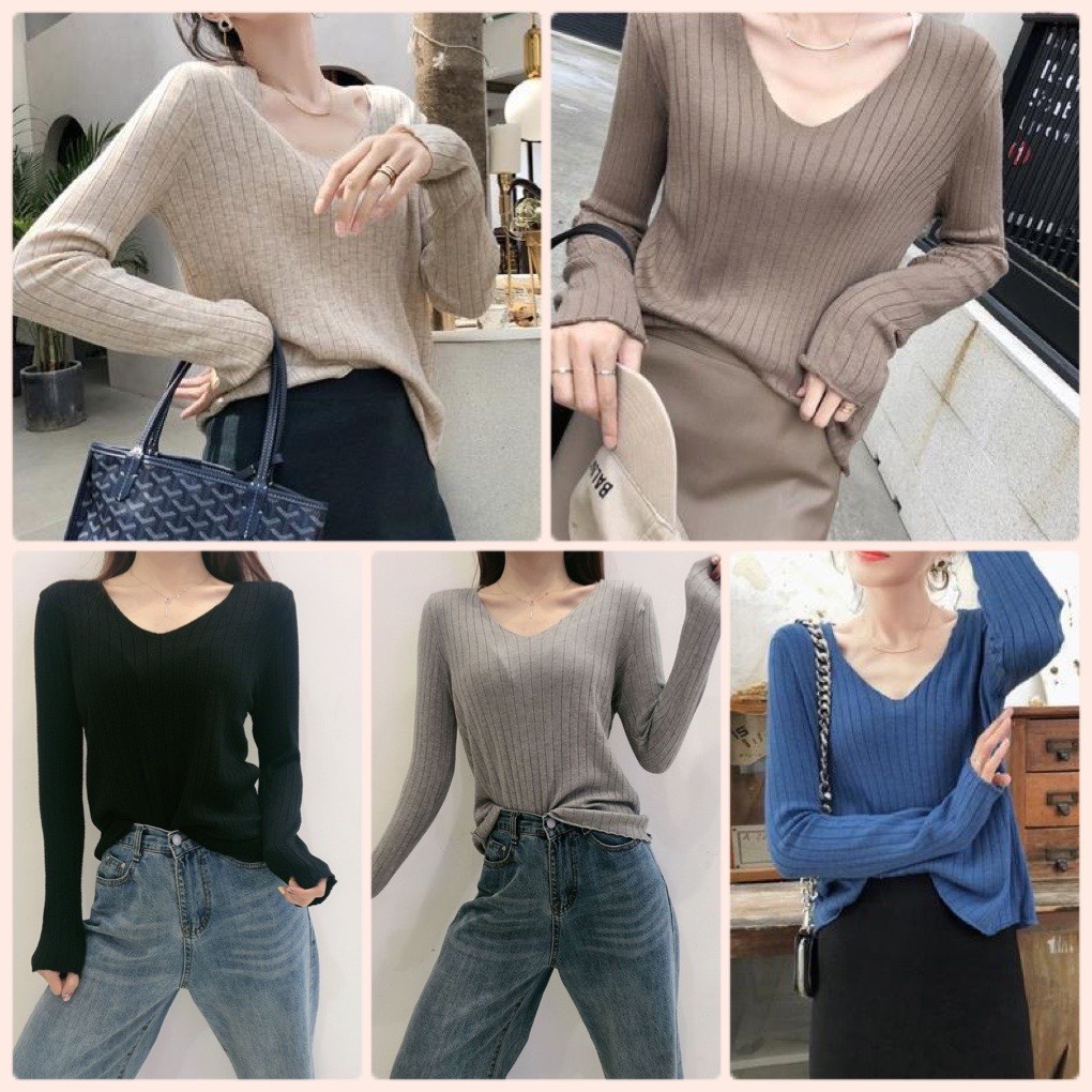 [7 màu hàng Quảng Châu] Áo len AL10 phong cách thời thượng len mềm mặc trong siêu đẹp