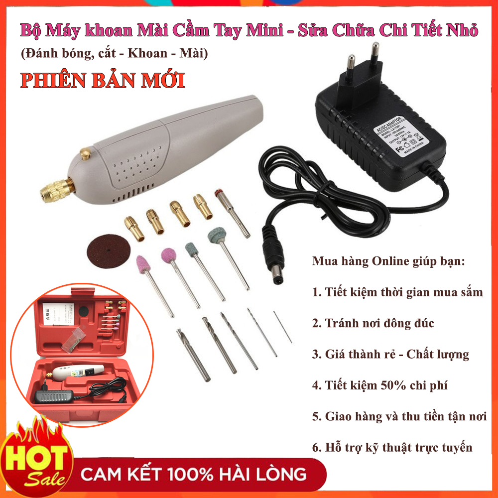 Bộ Máy Khoan Mài Cắt Cầm Tay Mini - Khoan Mini, Bộ Máy Khoan Đa Năng, Chuyên Làm Các Chi Tiết Nhỏ Tinh Xảo,