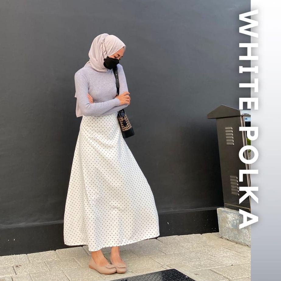 (Cod) Chân Váy maxi Dài Họa Tiết Chấm Bi SIZE XL-XXL Cho Nữ