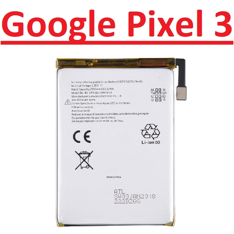 ✅ Pin Zin Chính Hãng Google Pixel 3 Mã G013A-B Dung Lượng 2915mAh Battery Linh Kiện Thay Thế