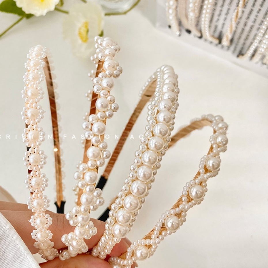 Băng Đô Cài Tóc Đính Ngọc Trai Cao Cấp Thời Trang Mới 2023