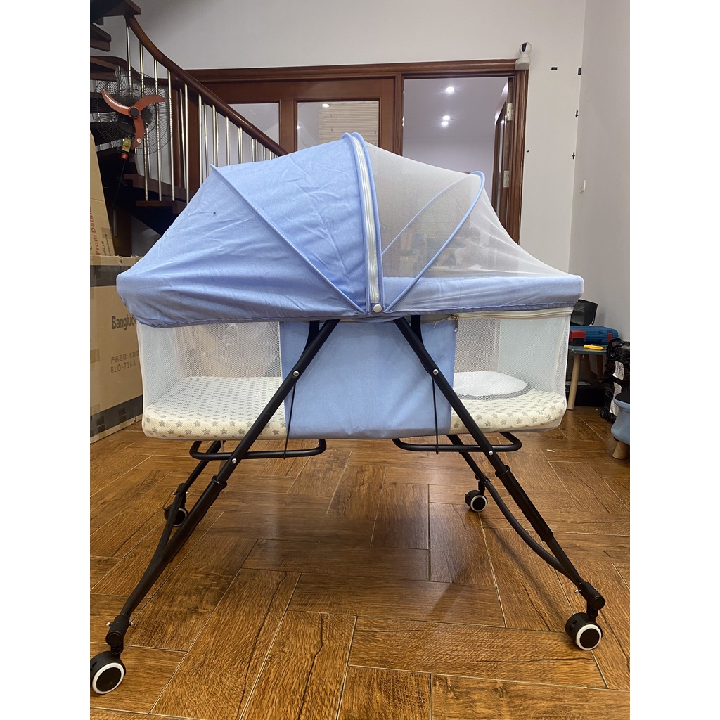 Nôi gấp gọn cho bé có đai và gối chống trào ngược, Nôi em bé sơ sinh có điều chỉnh độ cao-Kiwi.baby.shop