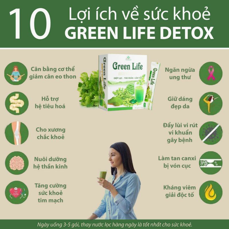 Green life detox hộp 30 gói x5g date 2023