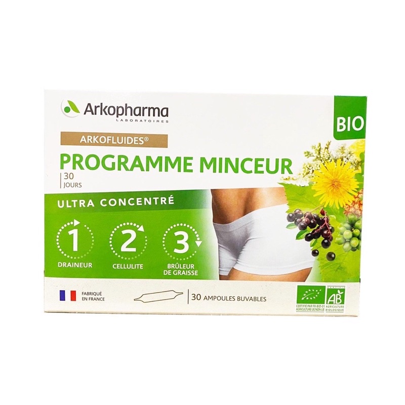 Detox thải độc giảm cân Programme Minceur Arkopharma - 30 ống 3 bước nội địa Pháp