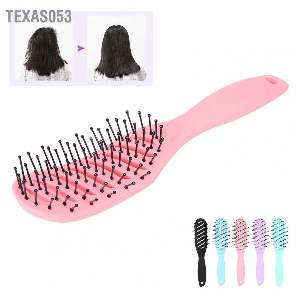 Texas053 Lược chải tóc Meniscus ướt và khô nylon tạo kiểu Làm massage