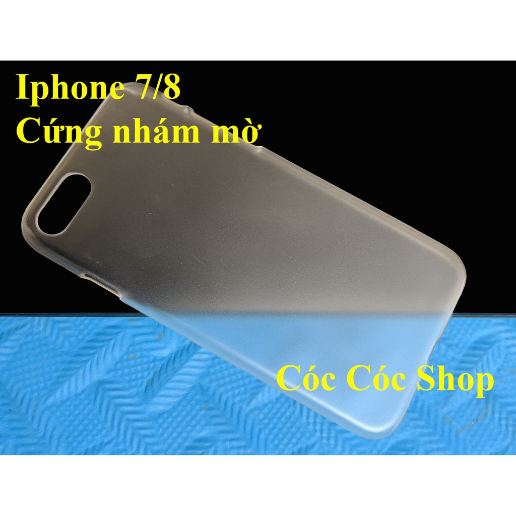 Ốp lưng IPhone 7/ 8, Iphone 7 plus/ 8 plus nhựa CỨNG TRONG SUỐT/ CỨNG NHÁM MỜ tặng Cáp lightning