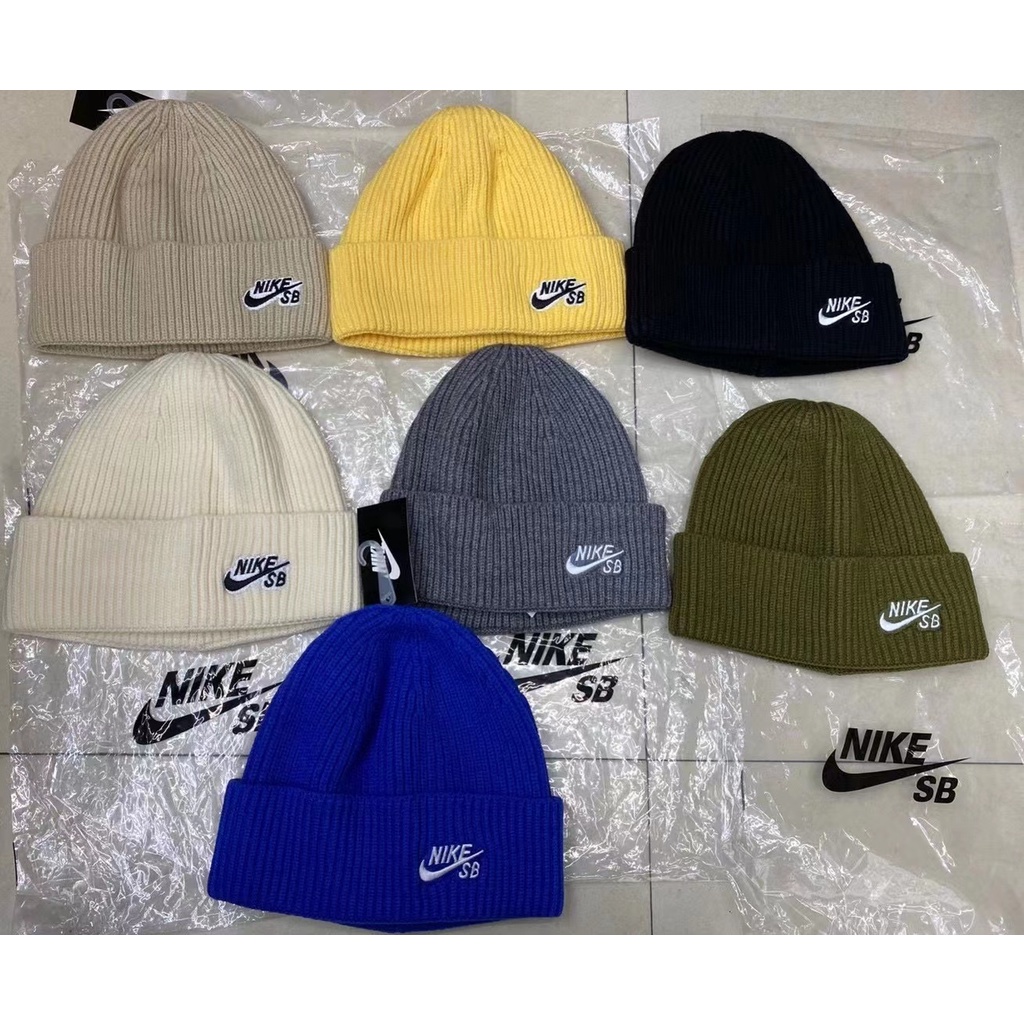Yibo Wang Nón Beanie Nike Thời Trang Ấm Áp Cá Tính Cho Nam Nữ Kiểu Hàn Quốc