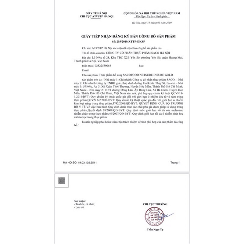 Sữa netsure insure gold