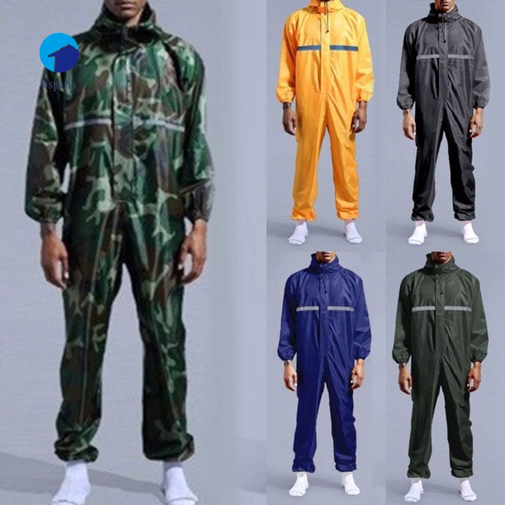 Bộ Áo Mưa Liền Quần Có Mũ Trùm Thoáng Khí Chống Nước Thời Trang Cho Nam Và Nữ Nhiều Mẫu