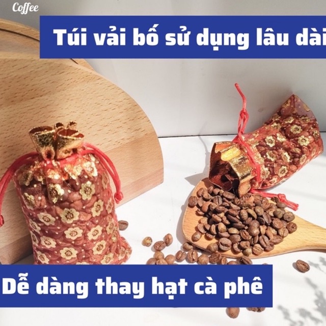 Túi thơm hạt cà phê treo xe ô tô ,tủ quần áo ,tủ lạnh ,phòng khách, phòng bếp khử mùi ẩm mốc siêu tốt