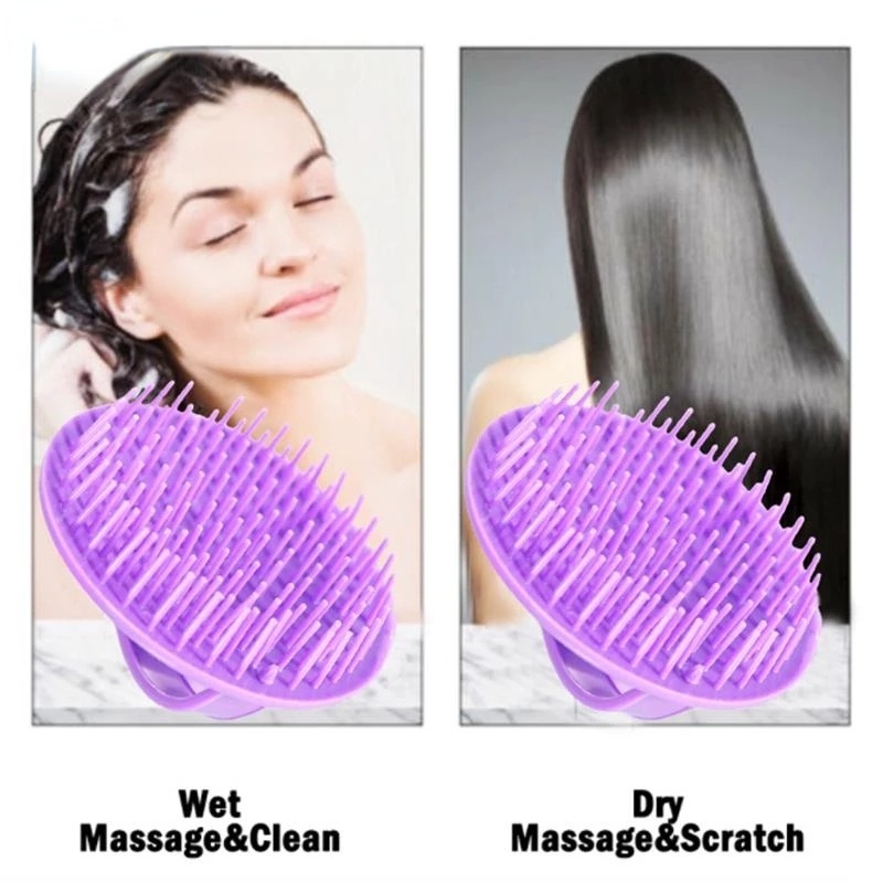 Bàn Chải Mát Xa Da Đầu Bằng Silicone Mềm Mại Sáng Tạo Tiện Dụng Cho Spa