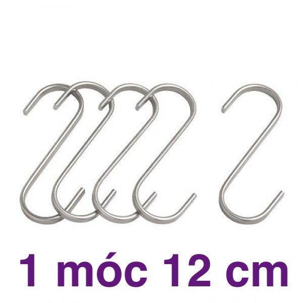 móc treo inox size 12cm hình chử s