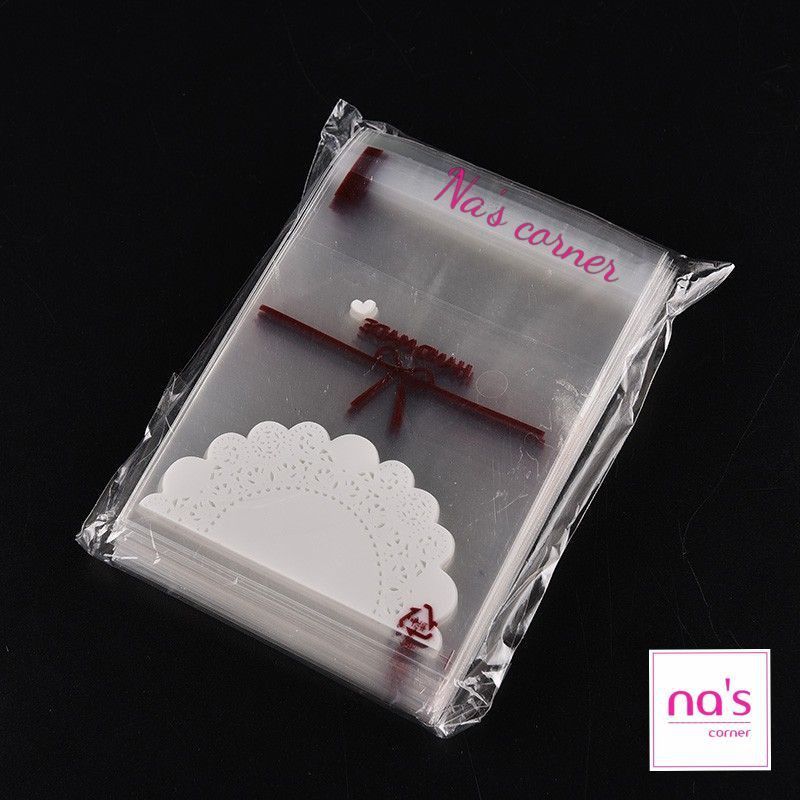 Bộ 10 / 20 / 50 túi kiếng tự dính 7x7cm Nơ Handmade đựng bánh kẹo, thun cột tóc, quà tặng nhỏ xinh