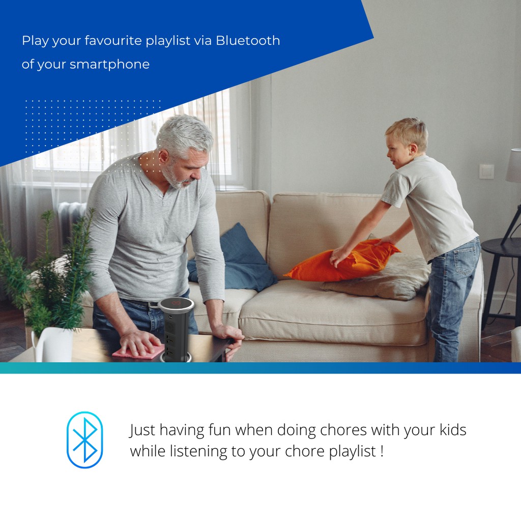 Ổ Cắm Âm Bàn Thông Minh AZURA AUS-POP01 - Hàng Chính Hãng