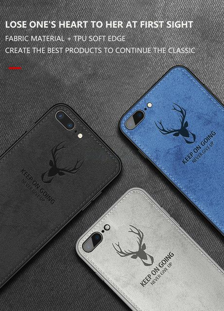 Ốp lưng Iphone 7 / 8  dùng chung chống sốc vải đầu hươu