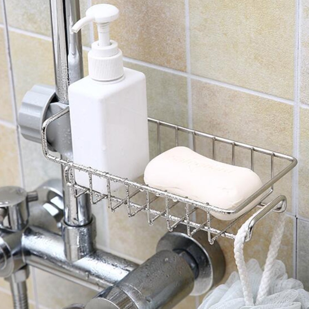 Kệ Bồn Rửa Chén Inox , Giá Để Đồ Rửa Bát Treo Vòi Nước Đựng Đồ Không Gỉ Đa Năng - Family Care