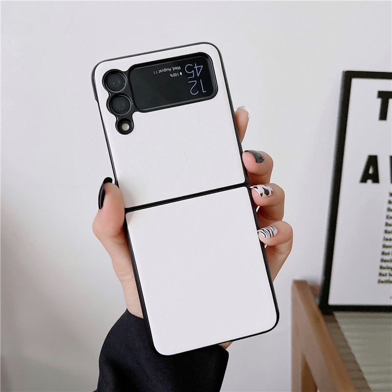 Ốp Điện Thoại Da Nắp Gập Chống Sốc Màu Trơn Cho Samsung Galaxy Z Flip 4 Z Flip 3 5G Z Flip 4 Zflip3 Flip4 Z Flip 3