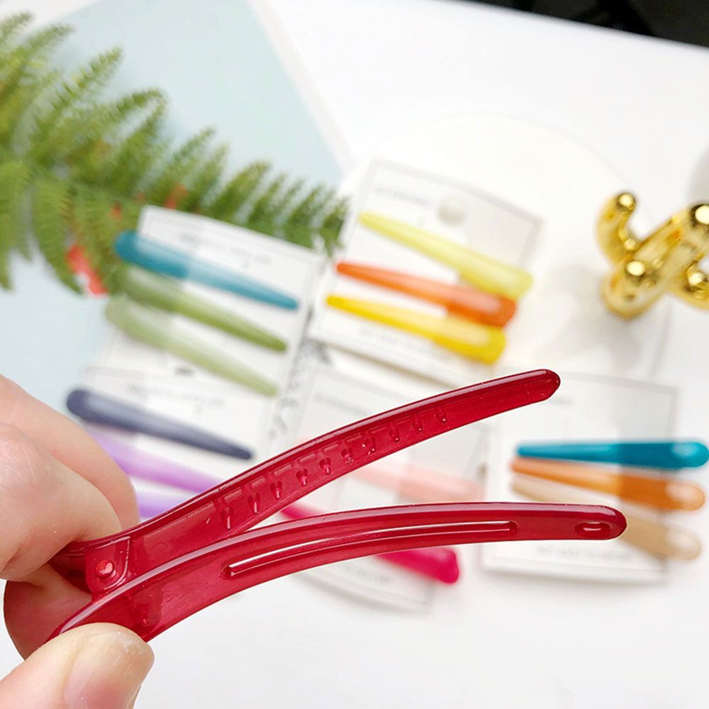 (Hàng Mới Về) Kẹp Tóc Mỏ Vịt Bằng Nhựa Màu Sắc Kẹo Ngọt Dành Cho Nữ