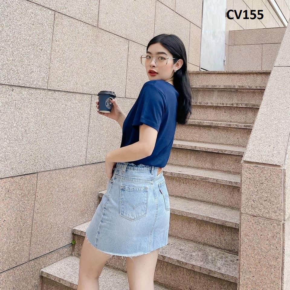 Chân váy chữ A loại jean co giãn CV155