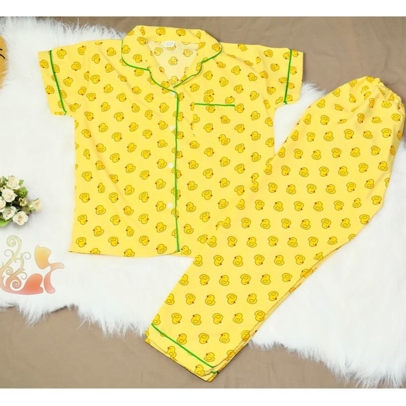 Đồ ngủ Pijama Kate Thái quần dài - "Vịt vàng" - Dưới 60kg | BigBuy360 - bigbuy360.vn