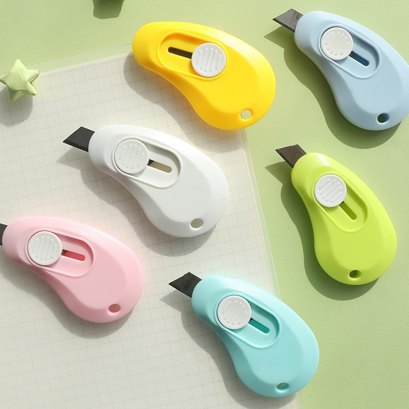 Dao dọc giấy mini hình đám mây nhiều màu nhỏ gọn tiện lợi, Dao rạch cắt giấy cho học sinh