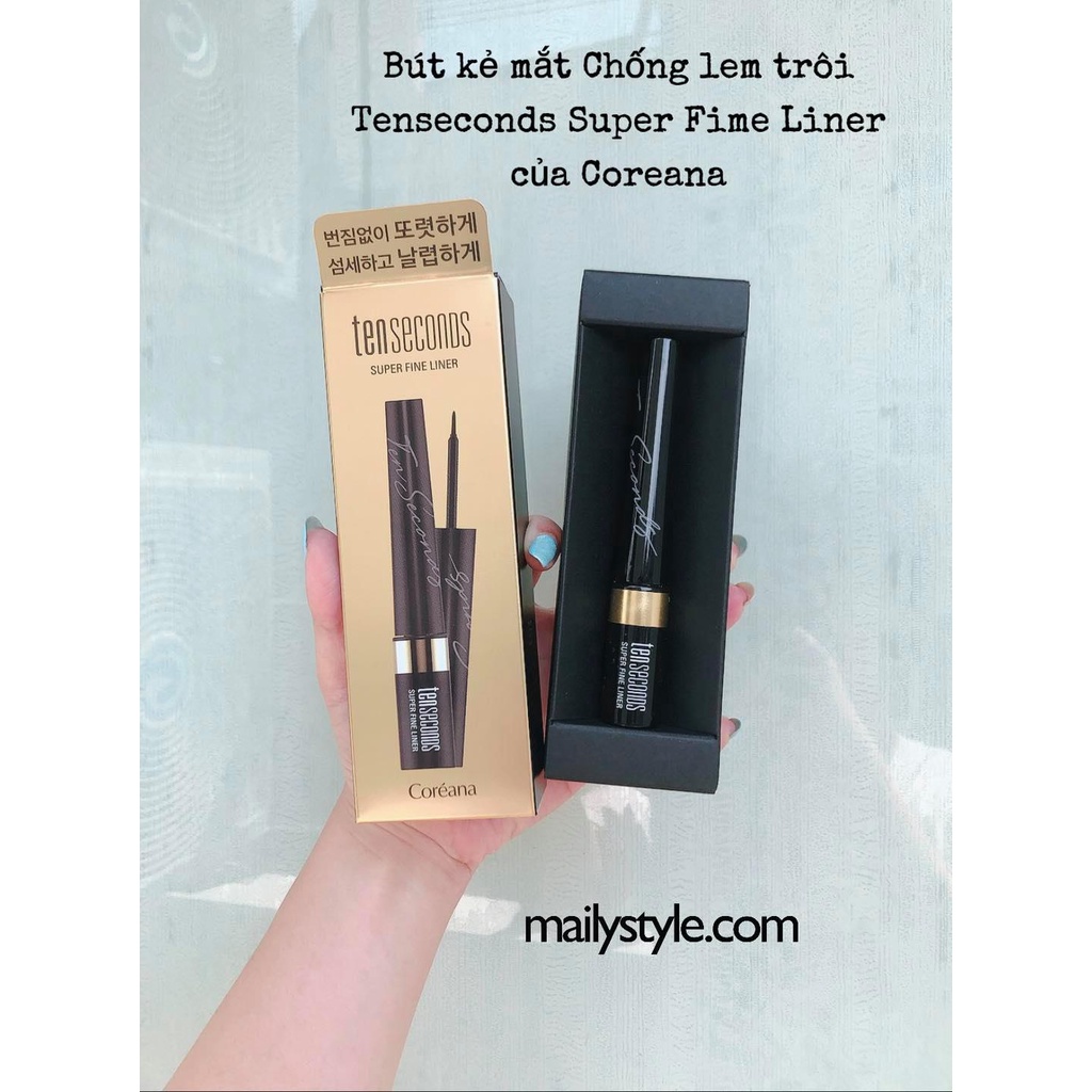 Bút Kẻ Mắt Chống Lem Trôi Tenseconds Super Fime Liner Của COREANA