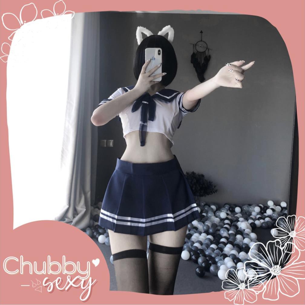 Cosplay Học Sinh Sexy - Đồ Lót Cosplay Học Sinh - Set đồ ngủ cosplay học sinh thắt cavat - CPL005 - Chubby.sexy  ཾ