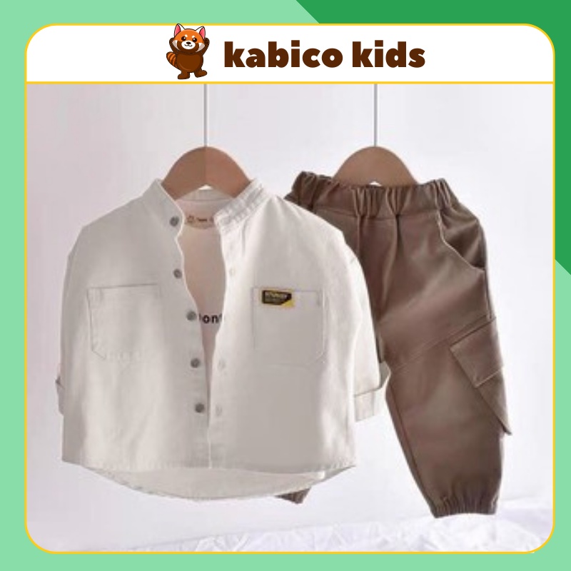 Áo Khoác Kaki Màu Trắng Cho Bé Trai Và Bé Gái_Mẫu Mới Nhất T10