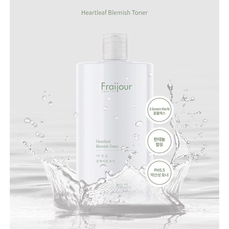 Toner Cho Da Mụn Fraijour Heartleaf Blemish 500ml