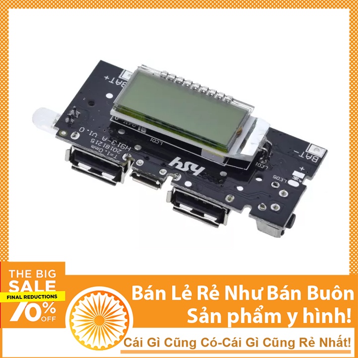 Mạch Sạc Dự Phòng 2 Đầu Ra V2 Có Màn Hình LCD