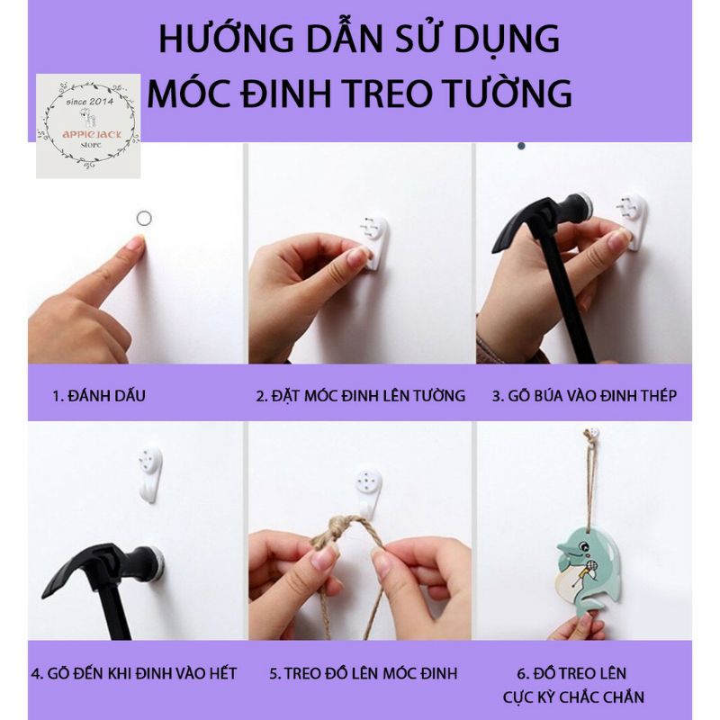 Đinh 3 chân 4 chân treo tranh không cần khoan. Chịu tải tốt