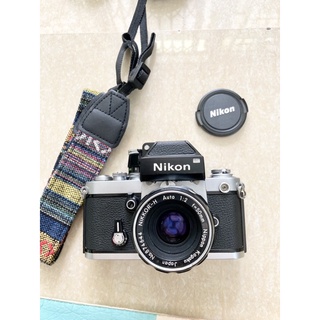 Máy ảnh film Nikon F2 kèm gù DP1 + lens Nikon 50mm f2 non AI