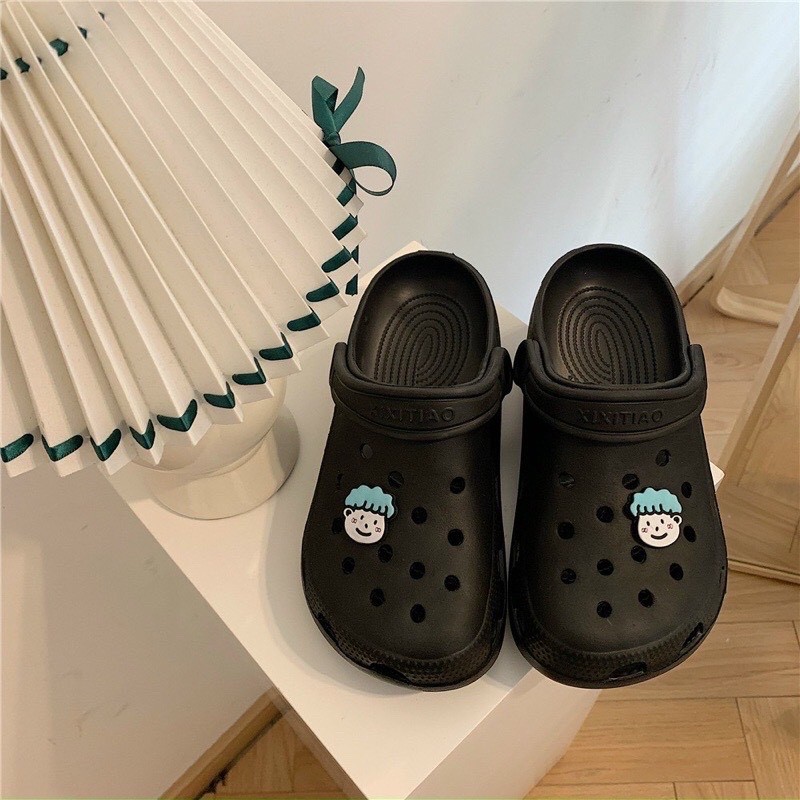 Dép sục nữ gắn sticker boy/girl chống nước thoải mái đi mưa sử dụng đi học đi chơi đi biển hot mùa hè 2021