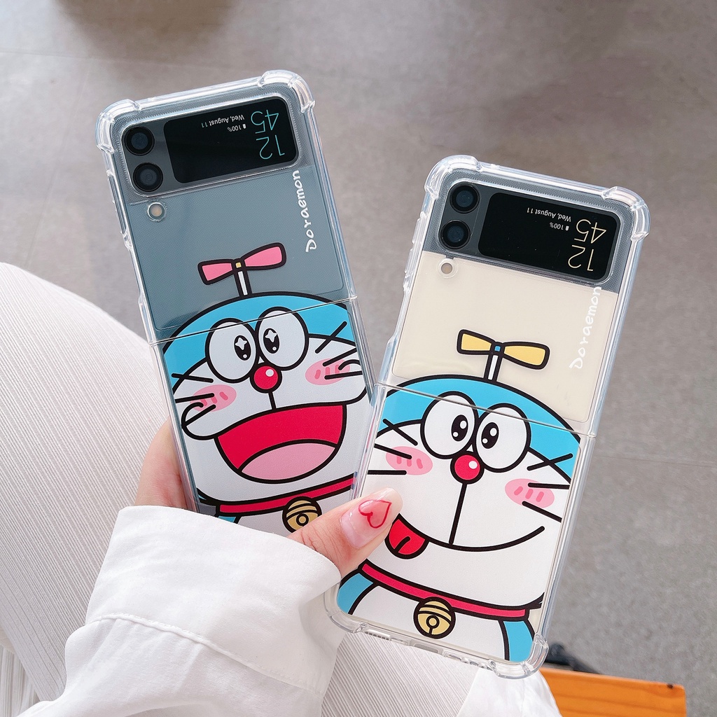 Ốp Điện Thoại TPU Mềm Trong Suốt Chống Sốc Họa Tiết SpongeBob Doraemon Cho Samsung Galaxy Z Flip 3 5G