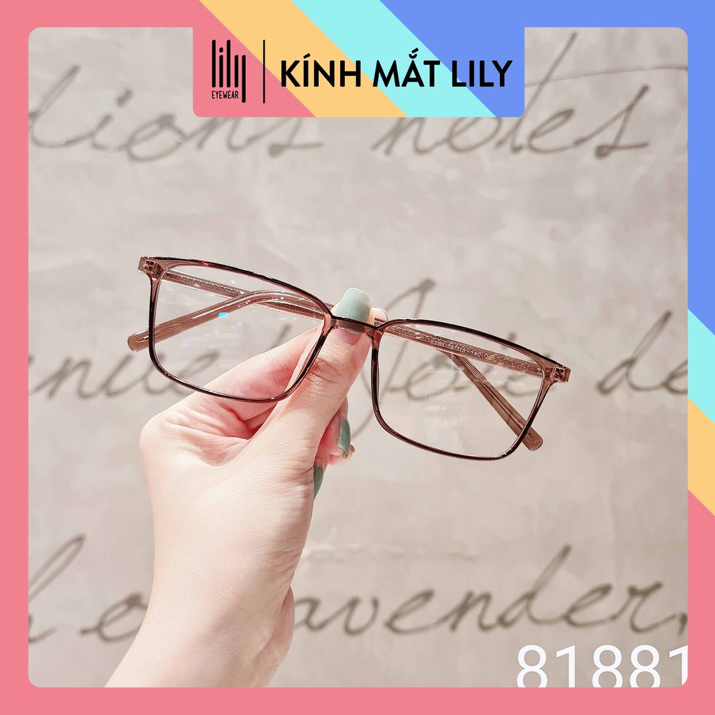 ☁Gọng kính cận nam nữ Lily Eyewear mắt chữ nhật giả thời trang 81881
