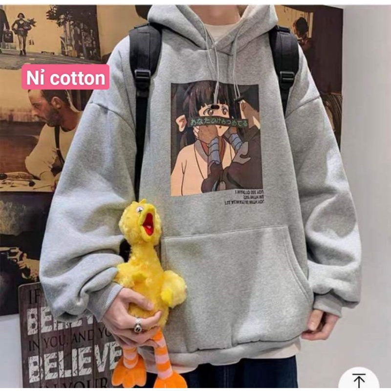 Áo Hoodie Nỉ Hoạt Hình Siêu Hot Chất Nỉ Cotton Dày Dặn Form Rộng Unisex - Áo Nỉ Nam Nữ Ulzzang Hoạ Tiết Hoạt Hình | BigBuy360 - bigbuy360.vn