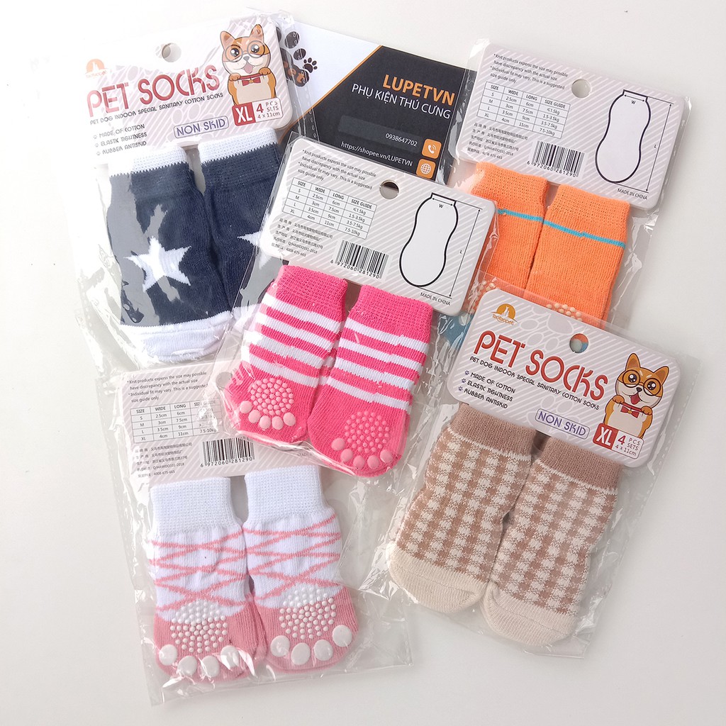 Tất Cho Chó Mèo - Tất Giữ Ấm Chống Trượt Cho Thú Cưng
