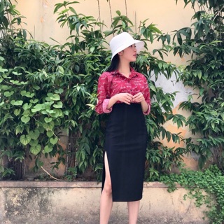 Váy body xẻ tà