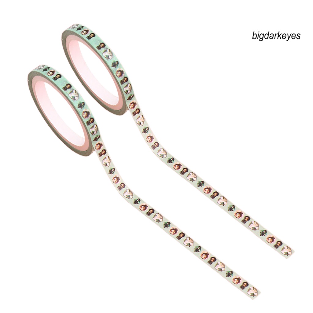 Set 2 Cuộn Băng Keo Giấy Washi In Họa Tiết Hoạt Hình Demon Slayer Trang Trí Sổ Tay/Sổ Tay