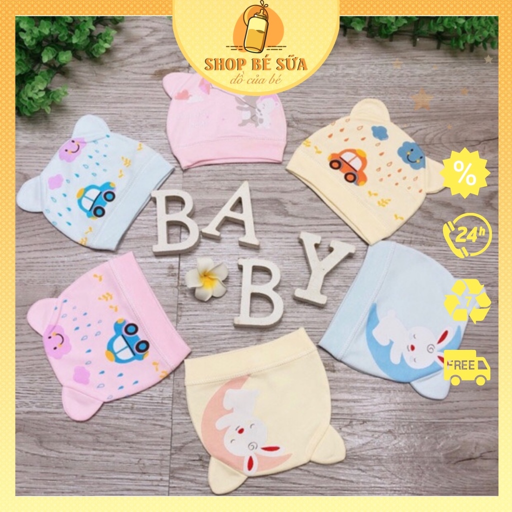Mũ Sơ Sinh ⭐HOT⭐ Mũ Cho Bé Sơ Sinh Chất Cotton Cực Dễ Thương